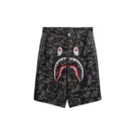 【預售】BAPE x AD originals 26SS 聯名 鯊魚刺繡迷彩牛仔短褲休閒褲褲子 黑色