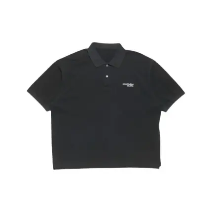 【現貨】Acne Studios 26SS 刺繡小logo 翻領Polo衫短袖T恤 黑色