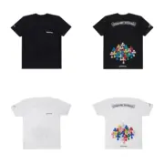 【預售】Chrome Hearts 25SS 胸口小字 後背彩色十字架 短袖T恤 CH克羅心 黑色/白色