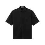 【現貨】STONE ISLAND 26SS  石頭島 純棉梭織袖章 工裝短袖襯衫T恤短袖夾克 黑色