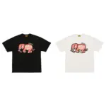 【預售】Human Made 26SS 曼谷開幕限定 粉色大象 竹節棉 短袖T恤 黑/白