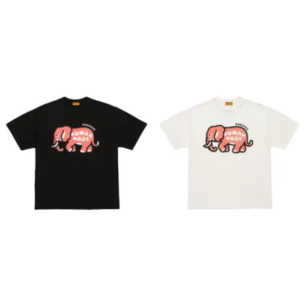 【預售】Human Made 26SS 曼谷開幕限定 粉色大象 竹節棉 短袖T恤 黑/白
