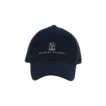 【預售】【過驗】Brunello Cucinelli 徽章字母刺繡 老帽鴨舌帽帽子棒球帽 BC 深藍色