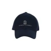 【預售】【過驗】Brunello Cucinelli 徽章字母刺繡 老帽鴨舌帽帽子棒球帽 BC 深藍色