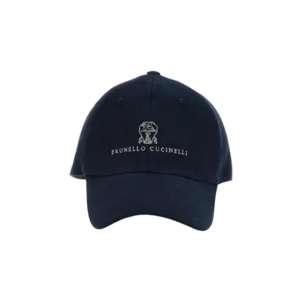 【預售】【過驗】Brunello Cucinelli 徽章字母刺繡 老帽鴨舌帽帽子棒球帽 BC 深藍色