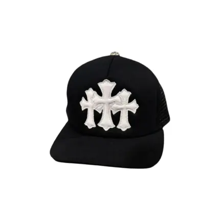【現貨】【特價】Chrome Hearts 26SS 三十字架皮標 CH 克羅心 卡車帽鴨舌帽棒球帽 黑色白十字