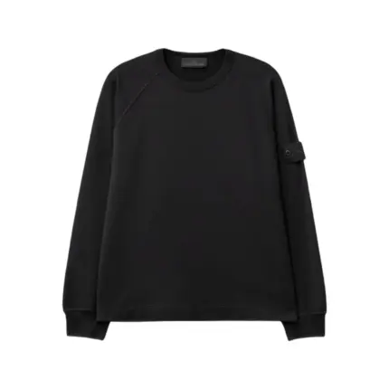 【現貨】STONE ISLAND 25FW 幽靈支線 圓領衛衣薄款大學T長袖 石頭島 黑色