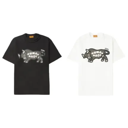【預售】Human Made 26SS 日本神戶開業限定 公牛動物j印花 竹節棉 短袖T恤 黑/白