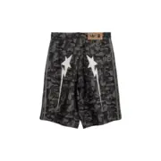 【預售】BAPE x AD originals 26SS 聯名 鯊魚刺繡迷彩牛仔短褲休閒褲褲子 黑色：圖片 2