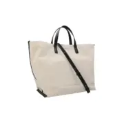 Jil sander 小logo 帆布皮革拼接 托特包 肩背包 側背包 手提袋 JS：圖片 2