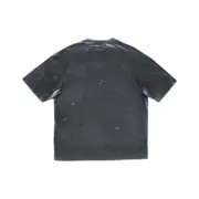 【618新品】【特價】Acne Studios 26SS 噴砂水洗做舊破壞拼色 徽章大logo 短袖T恤 黑灰：圖片 2