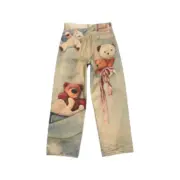 【預售】Acne Studios 26SS 3D打印泰迪熊小熊印花 牛仔褲工裝褲 1981M：圖片 2