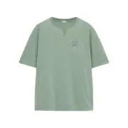 【預售】LOWE 26SS 春夏系列 Anagram幾何刺繡 簡約素色 V型短袖T恤 藍色/灰綠：圖片 3