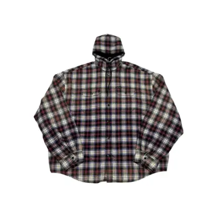 巴黎 BLC 23SS 拼色水洗格紋 法蘭絨 棉服 外套 夾克