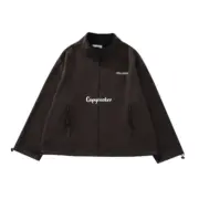 【預售】【雙11福利】M1U M1U 25SS 繆繆 字母Logo刺繡 搖粒絨 立領夾克外套 深棕：圖片 4