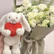 【現貨】【過驗】Jellycat 邦尼兔愛心邦尼兔抱愛心兔子 情人節系列 安撫玩偶娃娃 31cm：圖片 2