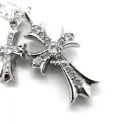 【現貨】Chrome Hearts 雙十字架 經典款 藏銀 滿鑽 莫桑鑽項鍊吊墜 CH克羅心 空哈：圖片 7