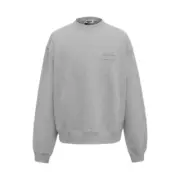 M1U M1U 23FW 繆繆 字母Logo貼布刺繡 簡約基本款 大學T圓領衛衣長袖 花灰色：圖片 2