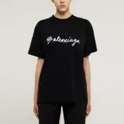 巴黎 BLC 22FW Script Logo T-shirt 草寫書寫體字母 短袖T恤：圖片 3