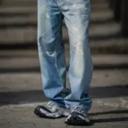 OUR LEGACY 23SS Third Cut 3D印花 塗鴉重工水洗拼色 直筒牛仔褲長褲休閒褲 淺藍色：圖片 6