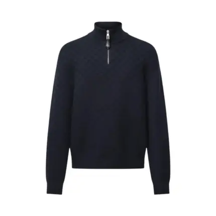 【現貨】1V 25FW 棋盤格 羊毛針織半拉鏈立領polo衫長袖毛衣T恤衛衣