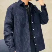 D1OR 22FW Oblique 滿版logo 滿印 牛仔襯衫 夾克 外套 海軍藍：圖片 5