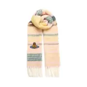 【預售】Viv1enne Westwood 23FW 經典款 漸層拼色 土星星球刺繡 羊毛混紡 圍巾 披肩：圖片 5