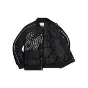 SUP 20FW Contrast Script Varsity Jacket 刺繡貼布 紐約棒球夾克棉服外套：圖片 3