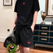 【預售】巴黎 BLC 25SS 麥穗刺繡logo 簡約素色 短袖T恤 黑色/藍色：圖片 7