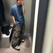 【預售】巴黎 BLC 25SS 麥穗刺繡logo 簡約素色 短袖T恤 黑色/藍色：圖片 10