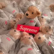 SUP x Steiff 18Fw Boxlogo 泰迪熊玩偶毛絨公仔 帽T熊：圖片 4