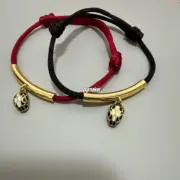 【預售】【新年福利】【過驗】BVLGAI 寶格li 蛇頭吊飾 瑪瑙 手鏈手環手繩 經典款 黑色/紅色：圖片 2