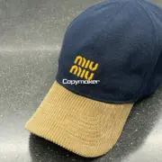 【現貨】M1U M1U 25SS 繆繆 刺繡logo 燈芯絨 撞色拼接 鴨舌帽棒球帽老帽帽子：圖片 6