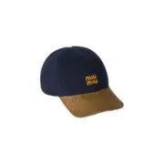 【現貨】M1U M1U 25SS 繆繆 刺繡logo 燈芯絨 撞色拼接 鴨舌帽棒球帽老帽帽子：圖片 2