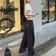 【現貨】【雙11福利】Acne Studios 25SS 後口袋發泡印花 小標logo 長褲棉褲休閒褲 baggy版型 黑色：圖片 6