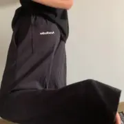 【現貨】【雙11福利】Acne Studios 25SS 後口袋發泡印花 小標logo 長褲棉褲休閒褲 baggy版型 黑色：圖片 7