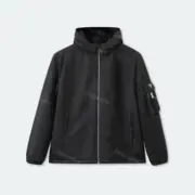 PRA 23FW Re-Nylon 再生尼龍 三角標鎖扣口袋 連帽棉服夾克外套：圖片 4