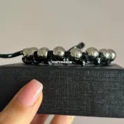 【現貨】【福利回饋】 巴黎 BLC 24FW Malibu 銀色刻印串珠手鍊手環 刻字拼色 黃銅：圖片 3