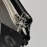 【現貨】【福利回饋】Chrome Hearts 十字架寶劍匕首 頭層牛皮零錢包小包 黑色/白色 克羅心：圖片 6