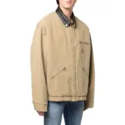 巴黎 BLC 23FW Carhartt 真皮皮領 水洗做舊棉服夾克外套 工裝 卡哈特J97：圖片 4