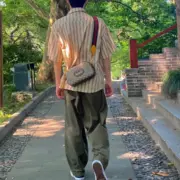 GUC 20FW 虎頭 老花條紋logo 相機包 單肩包 側背包 斜背包：圖片 6