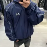 【現貨】BLC 巴黎 24FW Loop Sports Icon 循環單環刺繡 復古 運動外套夾克衝鋒衣 海軍藍：圖片 4