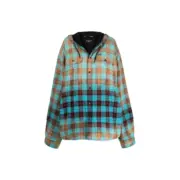 巴黎 BLC 22FW 漸層水洗 格紋 法蘭絨 棉服 外套 夾克：圖片 6