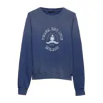 【現貨】【福利回饋】PRA 25FW 仿舊水洗印花 後背三角標貼布 衛衣大學T長袖 水洗藍