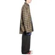 【現貨】巴黎 BLC 24SS Paris Liberty 自由女神 拼接兩件式 格紋襯衫 內搭短袖 做舊小破壞：圖片 5