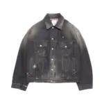 【現貨】Acne Studios 25SS 水洗潑墨黑灰 牛仔外套夾克單寧 短寬版型