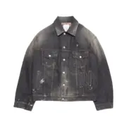 【現貨】Acne Studios 25SS 水洗潑墨黑灰 牛仔外套夾克單寧 短寬版型