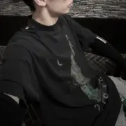 巴黎 BLC 24SS Paris Liberty 自由女神 做舊破洞小破壞 短袖T恤：圖片 5