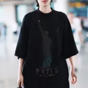 巴黎 BLC 24SS Paris Liberty 自由女神 做舊破洞小破壞 短袖T恤：圖片 6