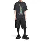 巴黎 BLC 24SS Paris Liberty 自由女神 做舊破洞小破壞 短袖T恤：圖片 3